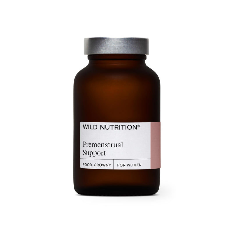 WILD NUTRITION Food-Grown Premenstrual Support | Premenstrual Supplements to Support Mental Resilience & Hormone Balance for Women | Ashwagandha, B6, & Zinc | PMS Supplements for Women | 60 Capsules