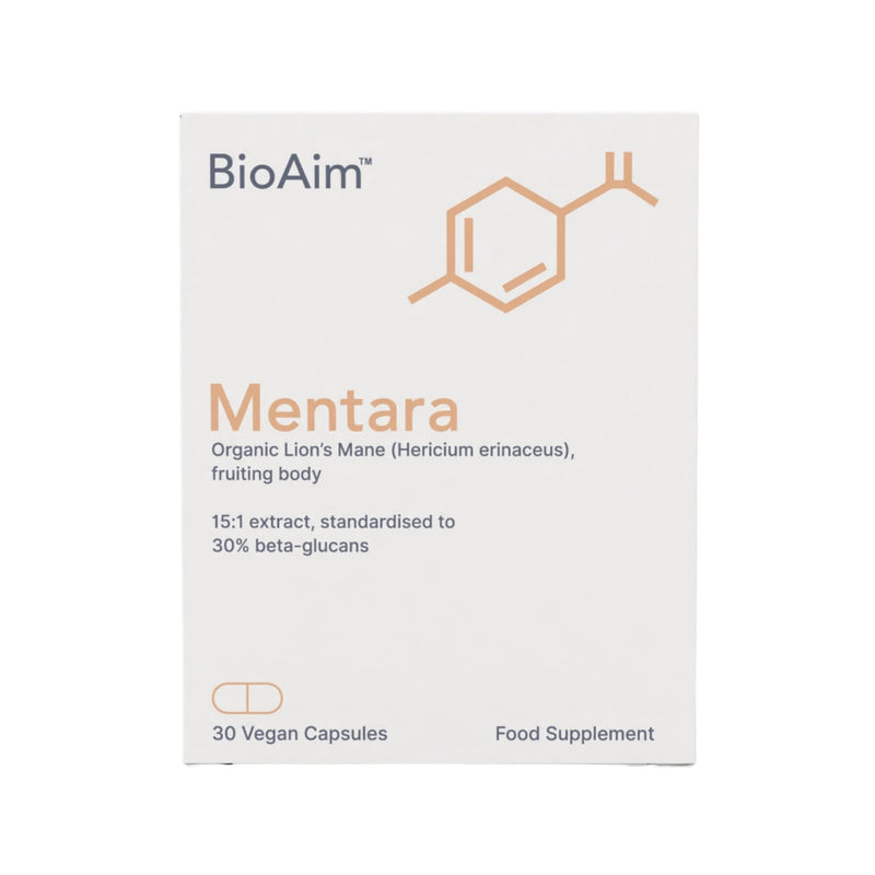 Focus Supplement, 30x Lions Mane Supplement Capsules for Focus, Memory & Clarity | Mentara | 400mg Fruiting Body Extract (6000mg Equivalent, 30% Beta Glucans) Vegan Organic Lion's Mane Mushroom