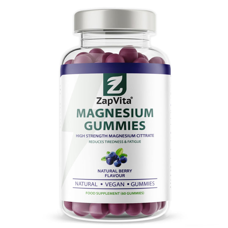Magnesium Gummies High Strength 180mg - Chewable Magnesium Citrate Supplement for Sleep, Calm & Muscle Recovery - Vegan, Gluten Free & Non-GMO - Natural Berry Flavour for Adults & Kids - Made