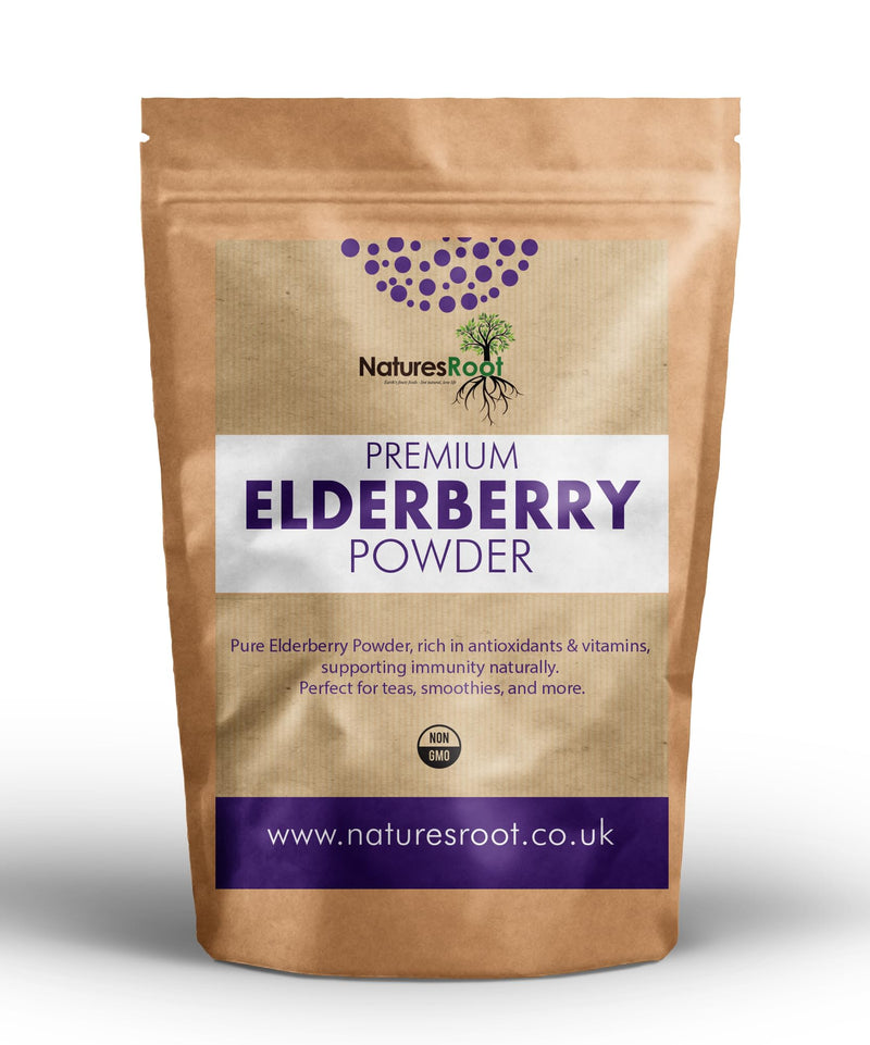 Nature’s Root Elderberry Powder 500g – Pure Natural Fruit Powder for Smoothies, Juices, Baking & Drinks – Rich in Anthocyanins – Ideal for Recipes & Wellness Blends