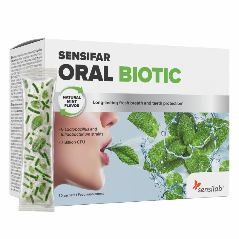 Oral Probiotics for Teeth and Gum Support, 7 Billion CFU with Howaru Smile, Xylitol and Chicory Inulin, Fresh Breath, 30 Sachets by Sensilab