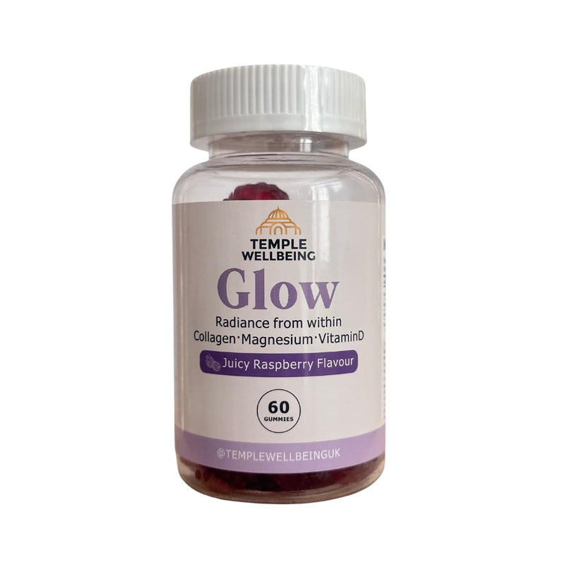Glow Collagen Gummies | High-Strength Type 1 Hydrolysed Collagen with Magnesium & Vitamin D | Skin, Hair & Nail Support | Delicious Juicy Raspberry Flavour | 60 Chewable Gummies