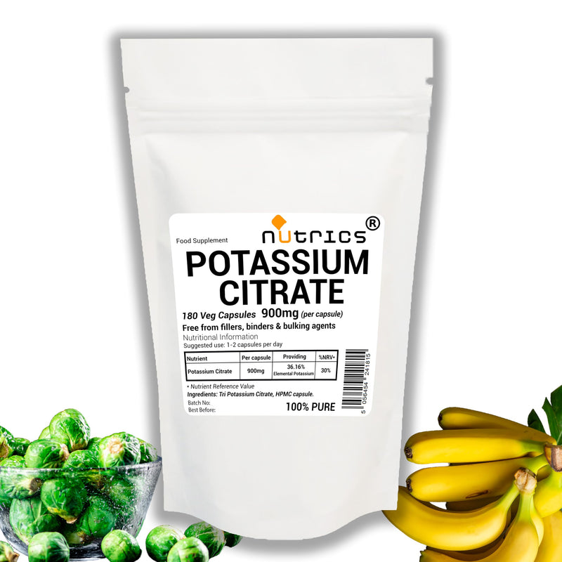 900mg (per Capsule) Potassium Citrate 180 Veg Capsules (6 Months Supply) 100% Pure - Free from fillers, Binders & Bulking Agents (180)