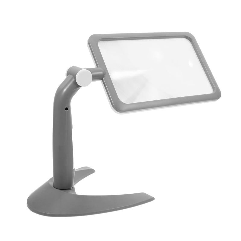 Abaodam 48 Led Lighted Magnifier Glass 2.5X Handheld and Desktop Reading Magnifying Glass with Stand for Books Crafts and Seniors Visual Aid