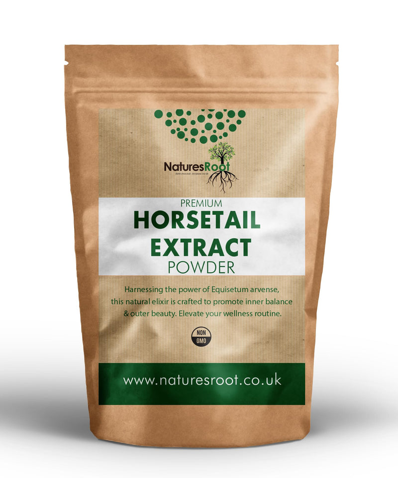 Horsetail Extract Powder 10:1 – Natural Silica Supplement by Nature’s Root – Premium Horse Tail Herb – Silicium-Rich Botanical Powder for Smoothies & Teas – Vegan, Pure, Filler-Free (200g)