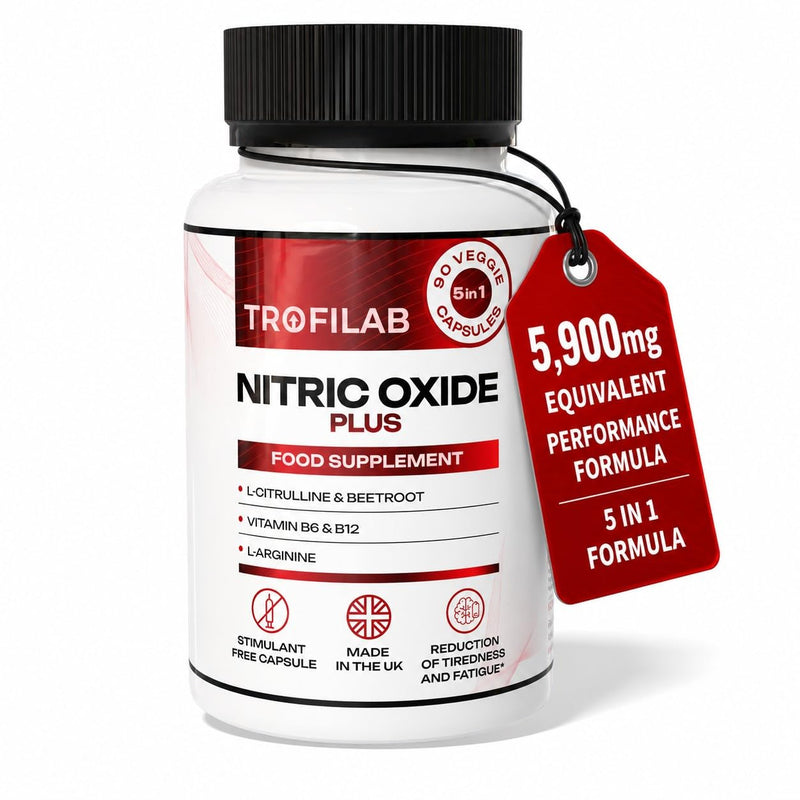 5,900mg Nitric Oxide Plus – Energy, Pump & Endurance - Performance Formula with L-Arginine, L-Citrulline & Beetroot Extract – 90 Capsules - UK Brand
