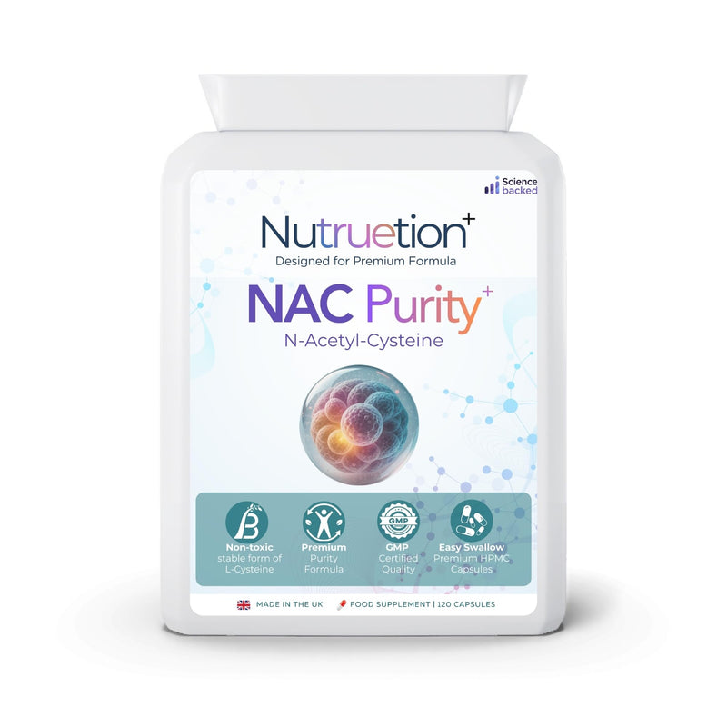 NAC 600mg Capsules | N-Acetyl Cysteine Supplement | 120 Vegan Capsules | Refined Clean Formula | No Maltodextrin | UK Made to GMP & BRCGS Standards
