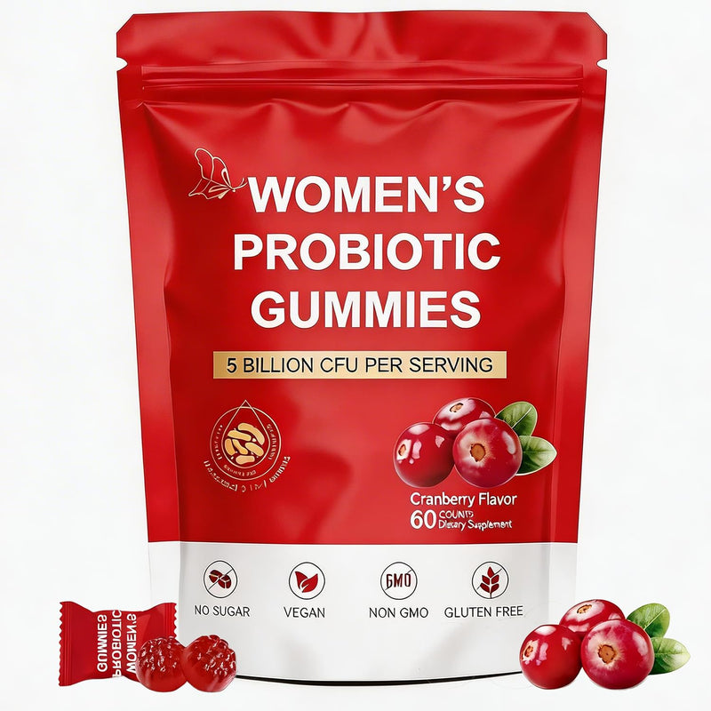 Feminine Balance Gummies - Women’s Premium Gummies for pH Balance | Cranberry - Low Sugar Gluten-Free | 60 Vegan / 1 Bag