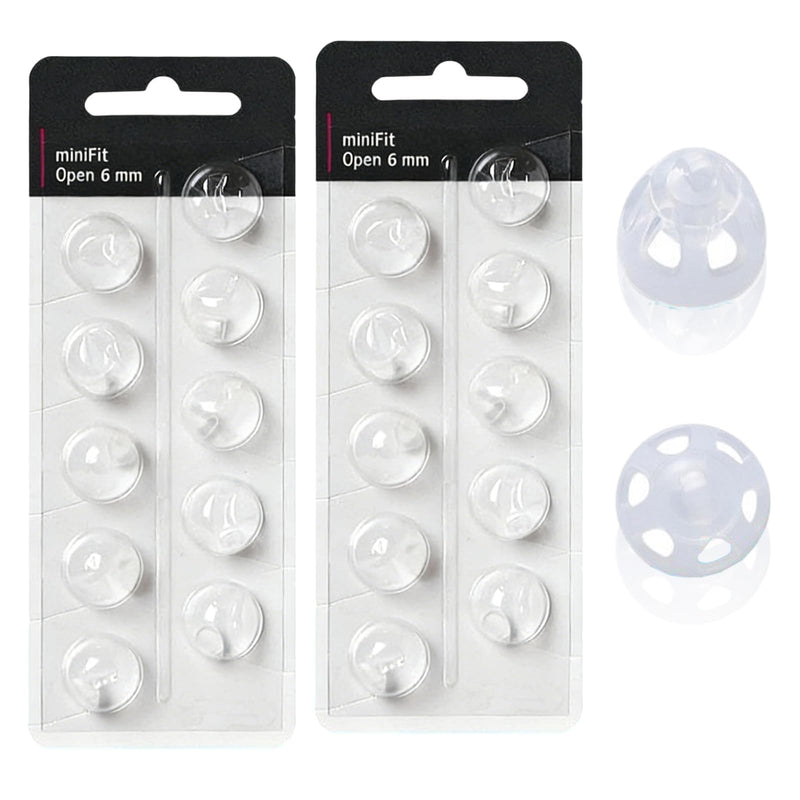 20pcs Hearing Aid Accessories, 6mm/0.23Inch Hearing Aid Domes, Dual Ventilation Soft Silicone Ear Tips, Hearing Aid Accessories for Minifit