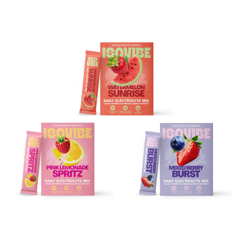 Electrolyte Sachets Mixed Flavour Pack - Hydration Powder with Vitamin C, B6 & B12 | No Added Sugar, Immune Support, Energy Boost | 30 Single-Serve Sachets for Daily, Workout & Travel Variety 30 Sachets