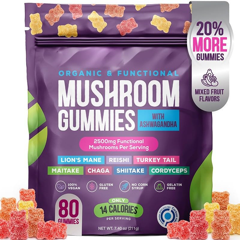 80 Assorted Fruit Flavored Gummies Strengthens The Immune System, Improves Concentration and Promotes Relaxation