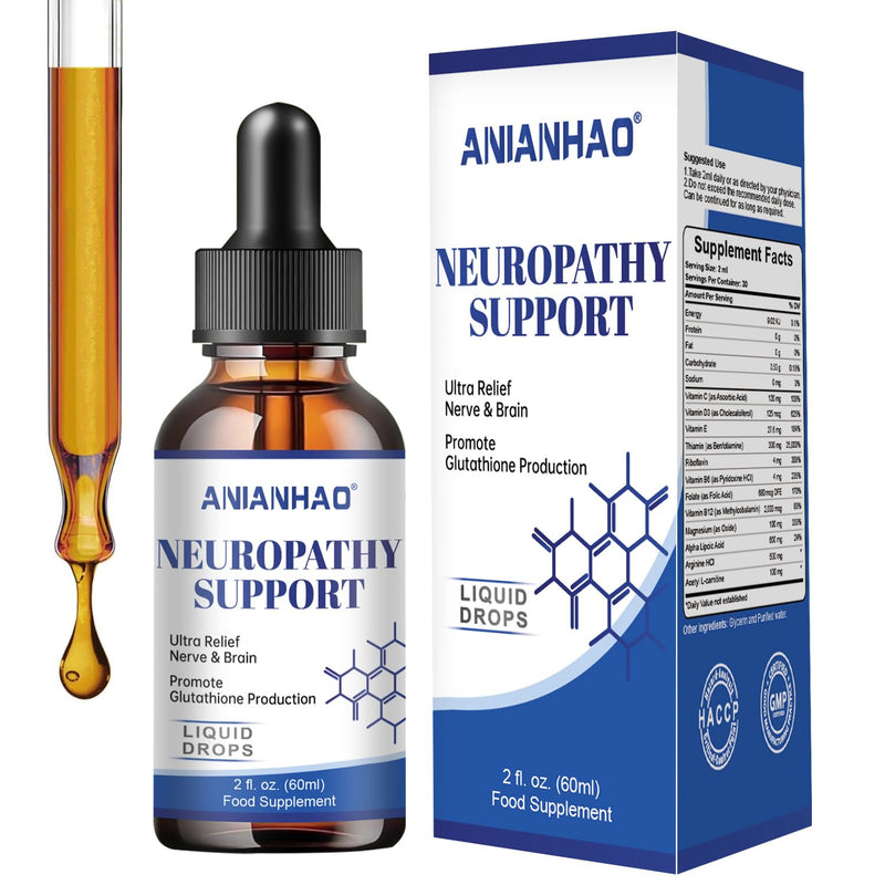 Alpha Lipoic Acid Neuropathy Supplements Liquid Drops, 18-in-1 Stabilized R-Alpha Lipoic Acid (R-ALA) w. Acetyl L-Carnitine Vitamin B-Complex Magnesium for Toes, Feet, Fingers, Hands, Legs & Arms