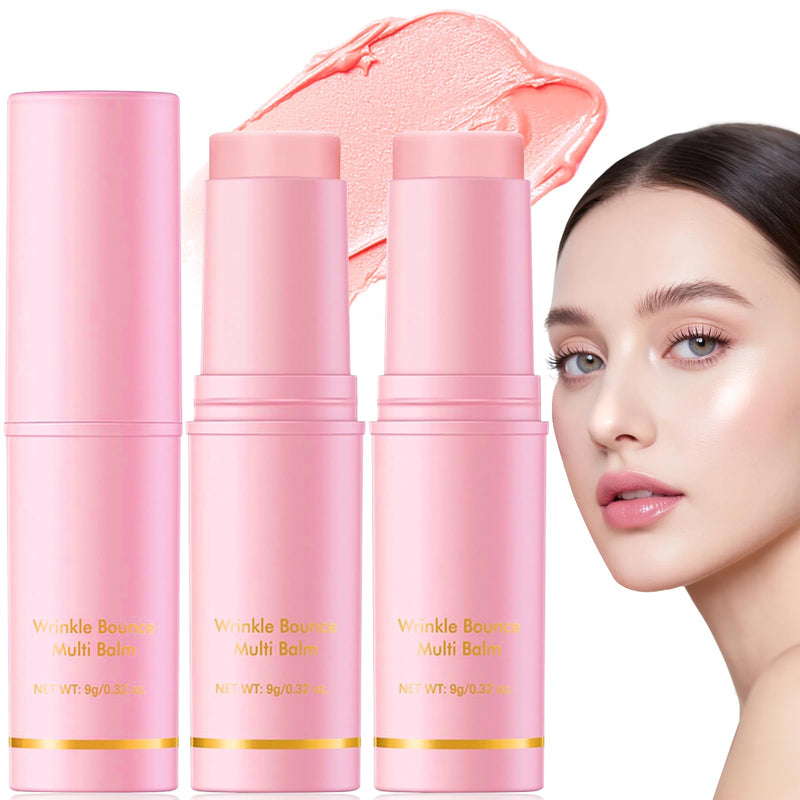 3 PCS Collagen Wand, Collagen Stick Multi Balm Stick, Anti Wrinkles Moisturiser,All-in-One Boosting Moisture Balm for Face, Lips, Eyes, Lip, Neck & Body- Reduce Fine Lines & Wrinkles (9g)