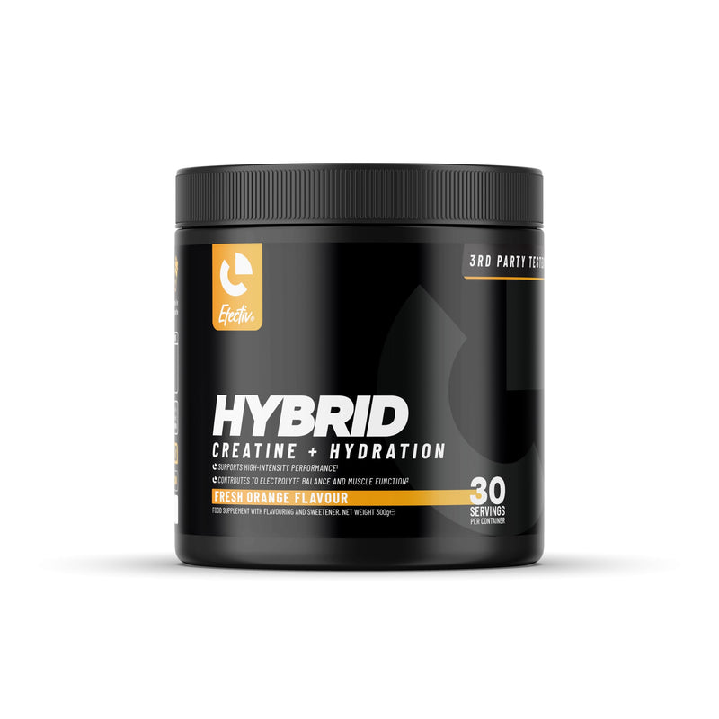 Efectiv Hybrid Creatine and Hydration | 5grams Creatine Monohydrate | Added Electrolytes | Increased Absorption | Produces Increased Levels of ATP | 30 Servings | 300 Grams (Fresh Orange) Fresh Orange