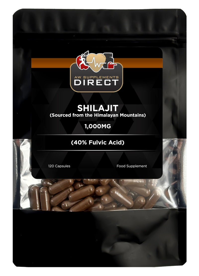 AW Shilajit Capsules | 120 High Strength Himalayan Shilajit Extract Supplements - 1000mg per Serving | Non-GMO & Gluten Free | Made in The UK
