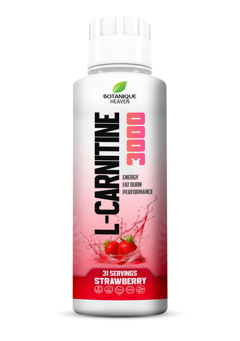 L-Carnitine Liquid 3000mg Per Serving | High Strength Liquid Carnitine | Energy & Metabolism Support | 31 Servings | Sugar Free, Vegan | Strawberry