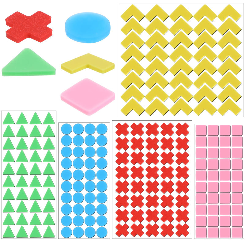 200 Pack Bump Dots for Visually Impaired Low Vision Aids Silicone Self-Adhesive Tactile Dots 5 Color Geometric Braille Stickers for Visually Impaired, Elderly, Blind