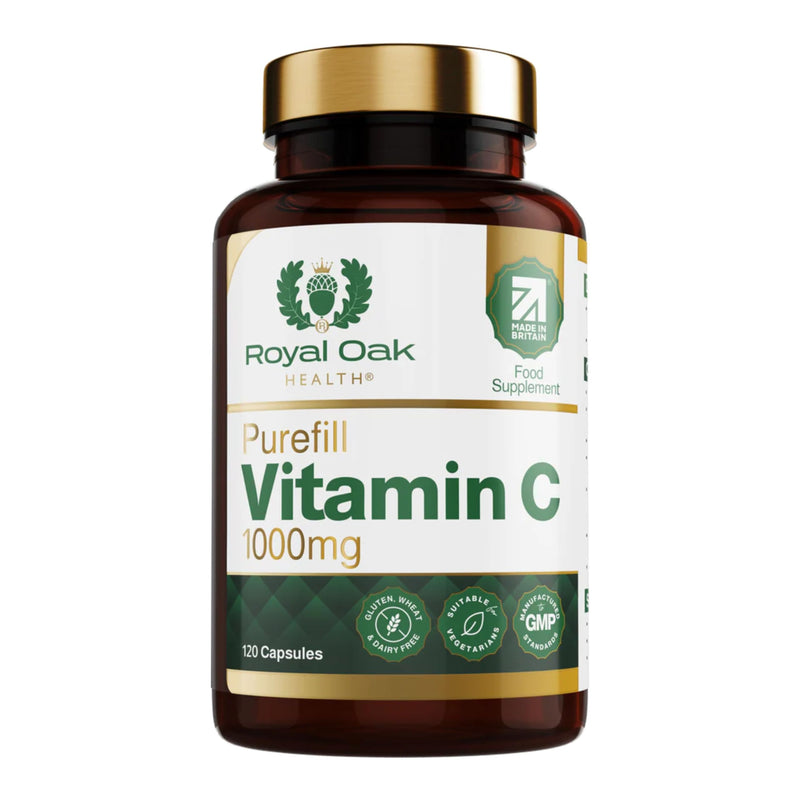 100% Purefill Vitamin C 1000mg High Strength 1 Per Day Capsules | No Fillers or Binders | 4 Month Supply | UK Made VIT C Supplement | Vegan Friendly