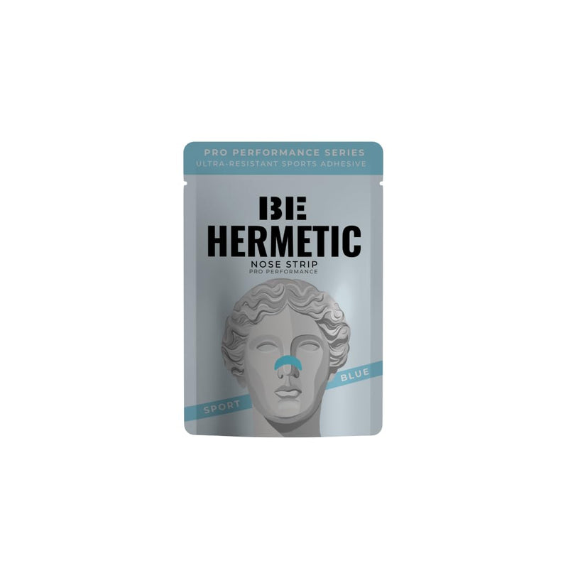 BeHermetic - Sport Nose Strips Hermetic Strip Sport - Sweat-Resistant and Secure Adhesion - Silk Premium Material - Improves Nose Breathing - Intensive Training - Pack of 30 (Blue) Blue