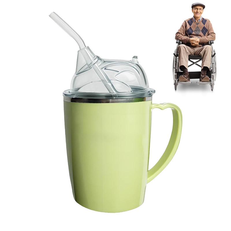 350ml Spill Proof Adult Sippy Cup with 30cm Straw and Lid, 3-in-1 Elderly Spill Proof Cups, Anti Choke Safe Beakers for Elderly,Suitable for The Elderlys and People with Limited Mobility
