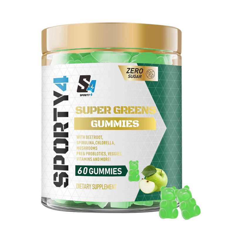 Super Green Gummies no creatine | 60 Vegan Multivitamin Gummies | Blend of 8 Botanicals | with Vitamin B12, B3, B6, B5 & Folic Acid |