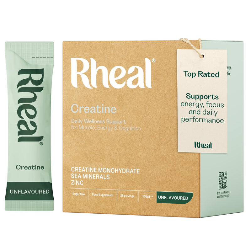 Rheal Creatine, 28 Day Pack, 100% Pure Micronised Creatine Monohydrate Powder, Supports Strength, Muscle Performance & Recovery, Vegan, Sugar-Free – Unflavoured