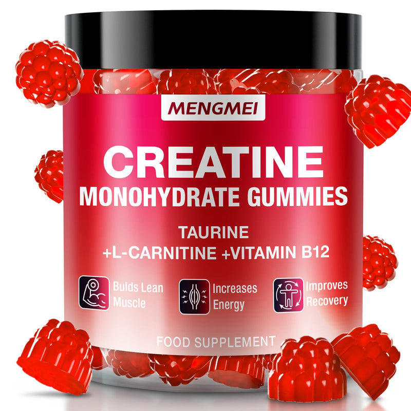 Creatine Gummies Complex, Creatine Monohydrate Gummies for Muscle Growth, Strength & Energy Support, Enhanced with Taurine & Vitamin B12, Pre-Workout Gummies for Men & Women, 120 Count 120 count (Pack of 1)