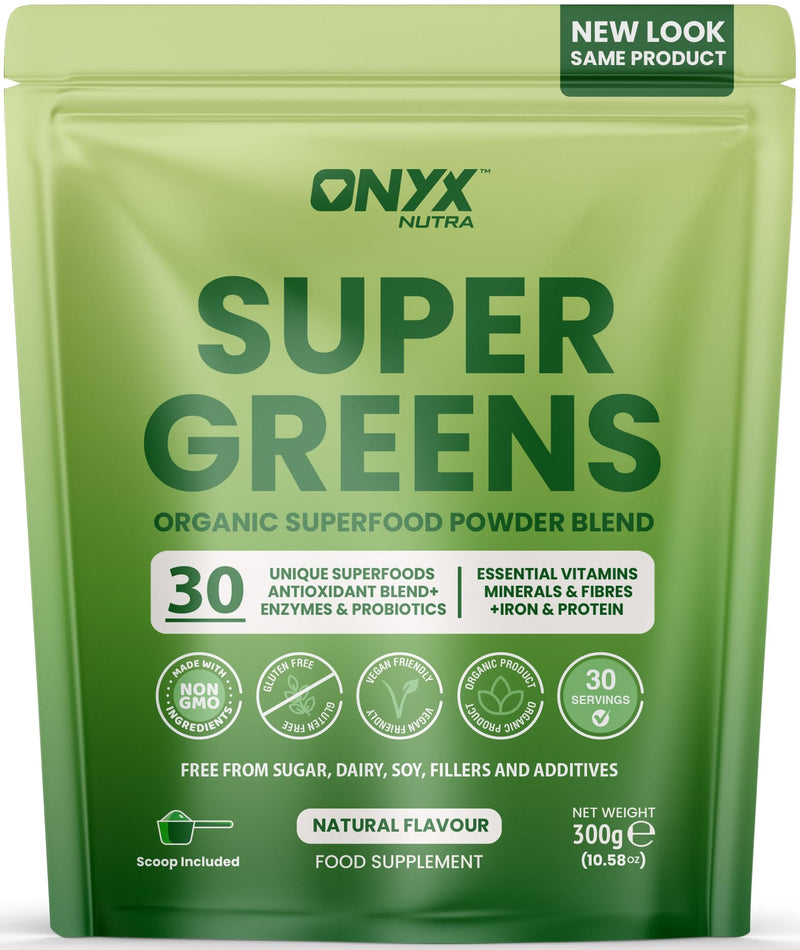 Super Greens Powder 30 Superfoods Blend with Spirulina Wheatgrass Chlorella Acai & Maca | Digestive Enzymes Probiotics Fibre Iron Vitamins | Vegan Gluten Free Natural Flavour | 300g 30 Servings