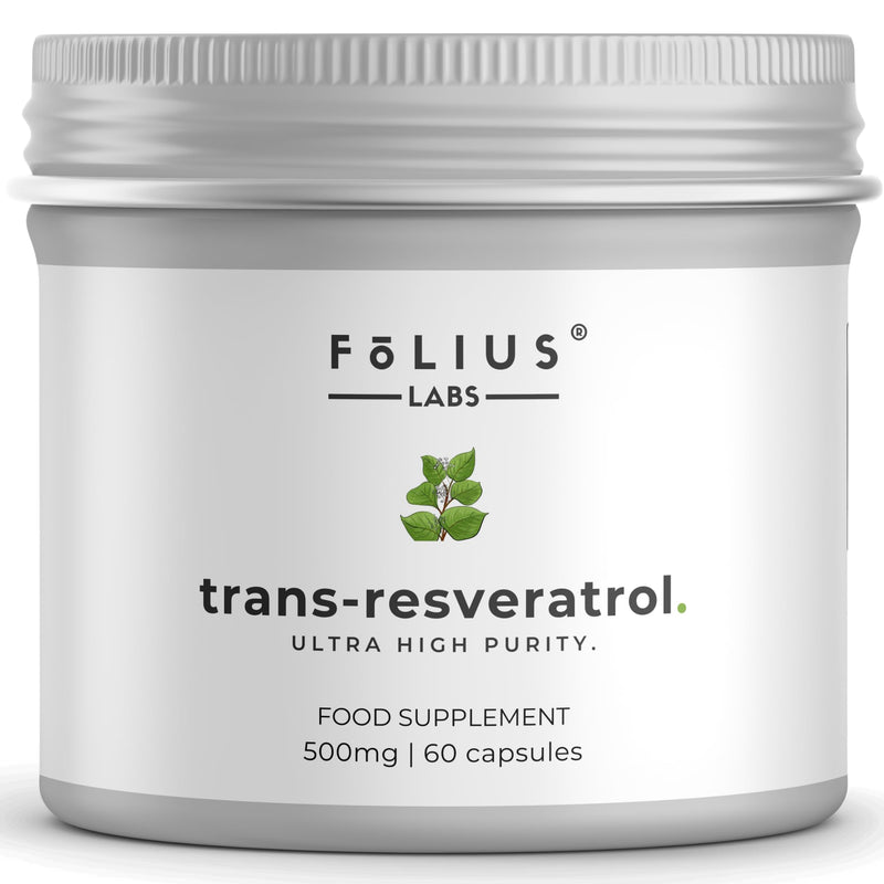 FOLIUS LABS Ultra High Purity Resveratrol Supplement 500mg - 99% Trans-Resveratrol - Japanese Knotweed Extract – 60 Caps