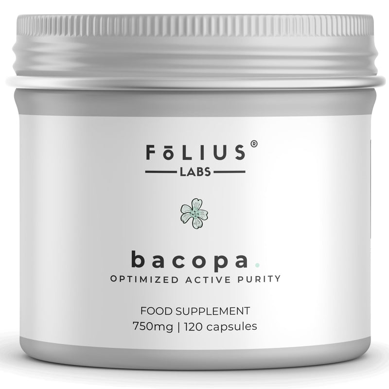 FOLIUS LABS Bacopa Monnieri Capsules 750mg – Herbal Supplement with 40% Bacosides Bacopa Monnieri – 120 Capsules 120 Caps
