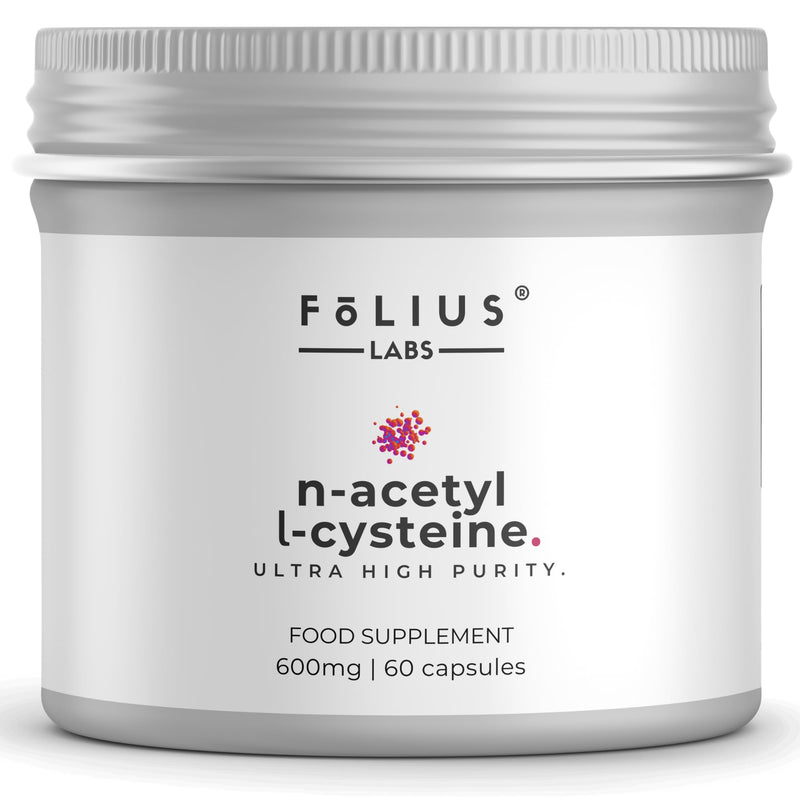 FOLIUS LABS Clean Label N-Acetyl L-Cysteine (NAC) 600mg Supplement – 60 Veg Capsules 60 Caps