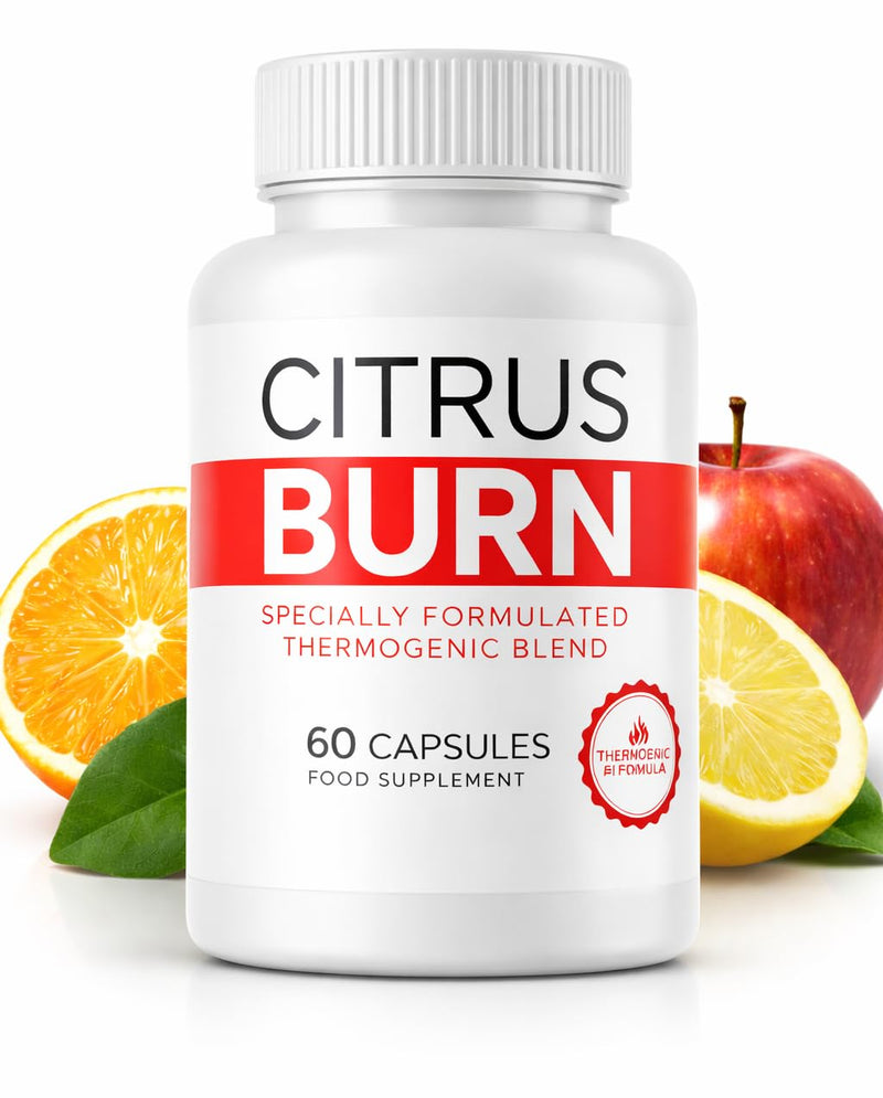 Citrus Burn Thermogenic Blend Capsules – Apple Cider Vinegar, MCT, Vitamins & Minerals – Extra Strength Formula – 60 Vegan Capsules – Food Supplement