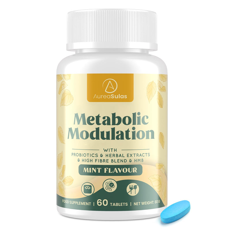 Probiotic & Botanical Fibre Tablets for Gut Health & Digestion, 100 Billion CFU, Prebiotic Fibre, Natural Digestive Support with HMB, Green Tea & Ginger Extracts, Mint Flavour, Vegan, 60 Tablets
