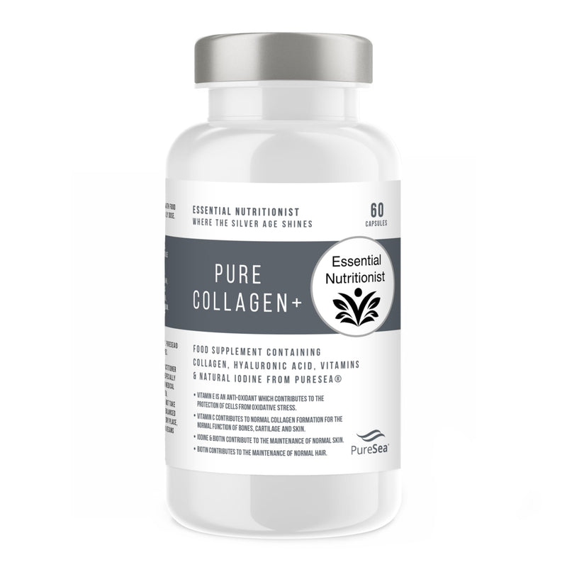 Pure Collagen+ Capsules – Marine Collagen with Vitamin C, Hyaluronic Acid, Iodine & Biotin – 60 Capsules