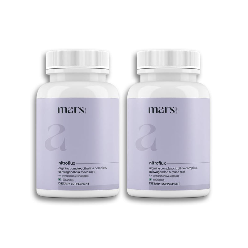 Mars by GHC, NitroFlux Nitric Oxide Capsules with L-Arginine, Pre Workout Circulation Booster, Ashwagandha & Moringa, Performance & Endurance Support, Pack of 2 1 count (Pack of 2)