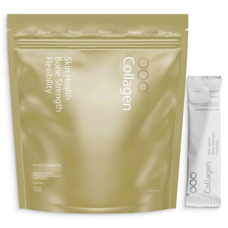 OQO® Collagen Powder for Women & Men | Collagen Supplement for Skin, Hair, Nails & Joints with Hydrolysed Marine Collagen, Vitamin C,E & Biotin | 12 Servings, Add to Drink | Unflavoured 12pk