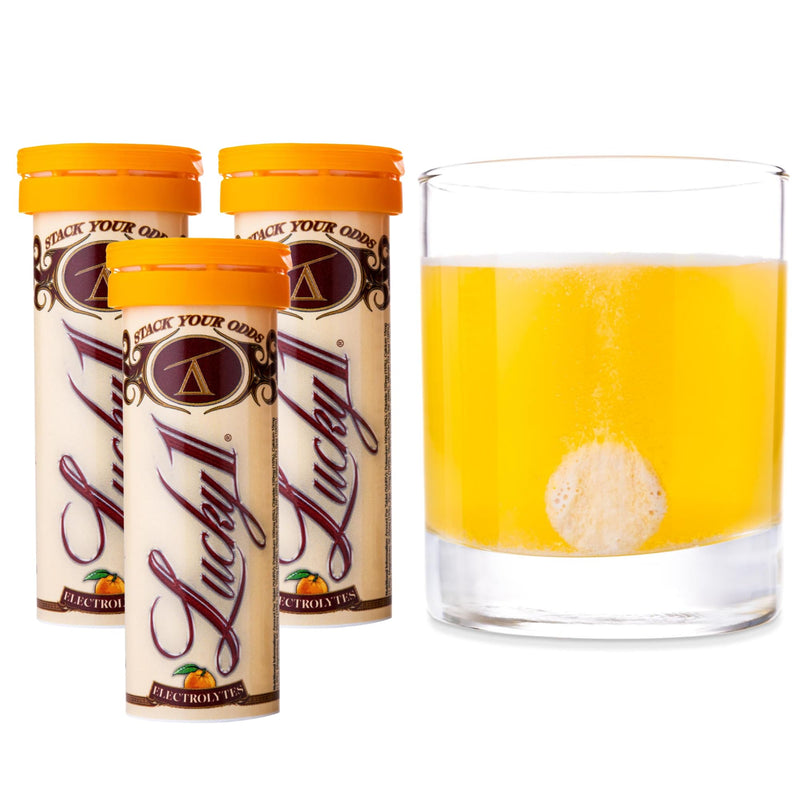 Lucky1 Electrolytes & Vitamin Tablets (3 Tubes, Juicy Orange)