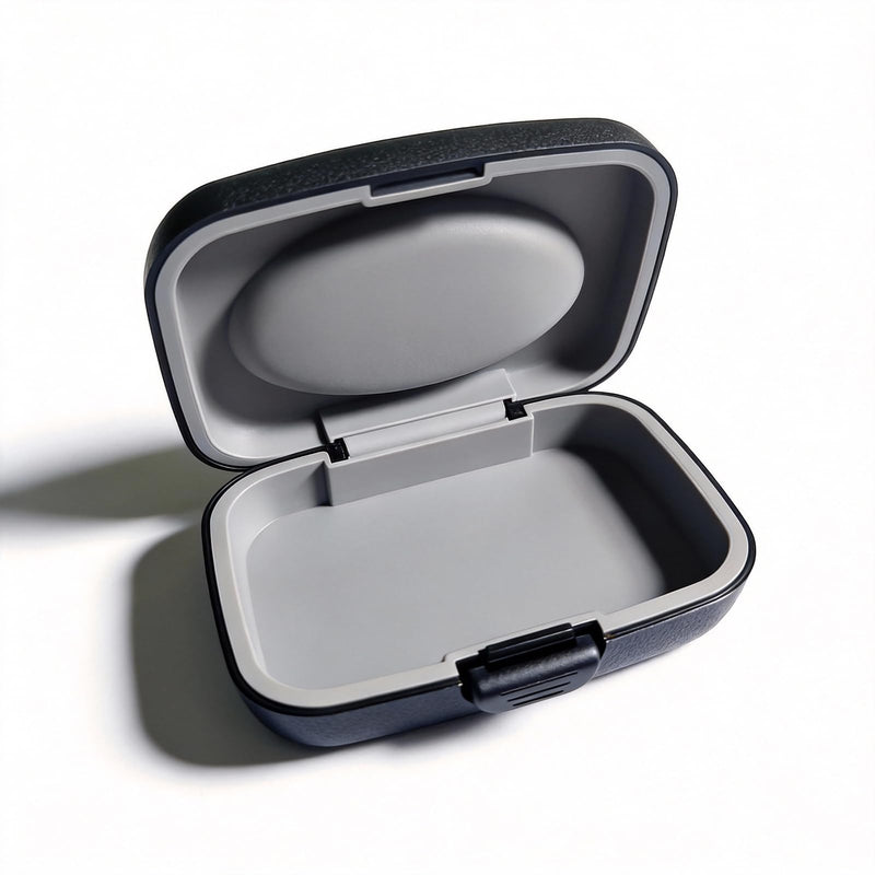 Icetop Hearing Aid Case, Hard Shell Protective Case with Silicone Lining, Portable Water-Resistant Storage Organiser for Hearing Aids Earbuds Small Essentials