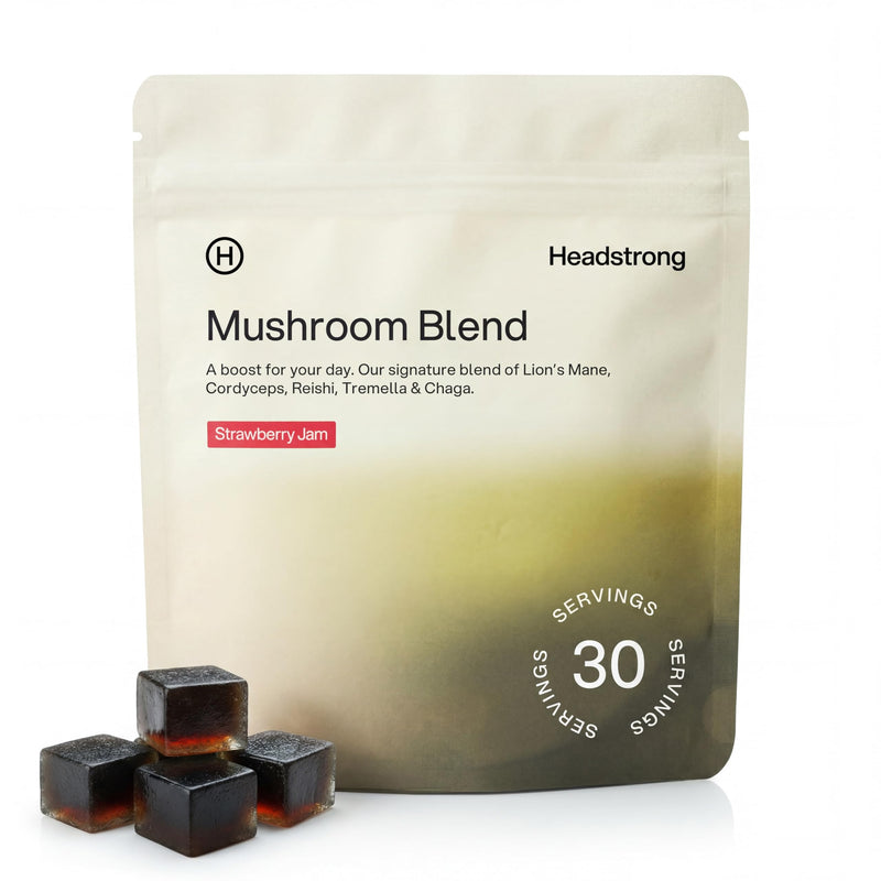 Headstrong Mushroom Gummies, 90% Active Compound Yield, Ultrasonic Triple Extract, Lions Mane, Reishi, Cordyceps, Tremella, Chaga - 2500mg Mushroom Extract, 60 High Strength Mushroom Gummies