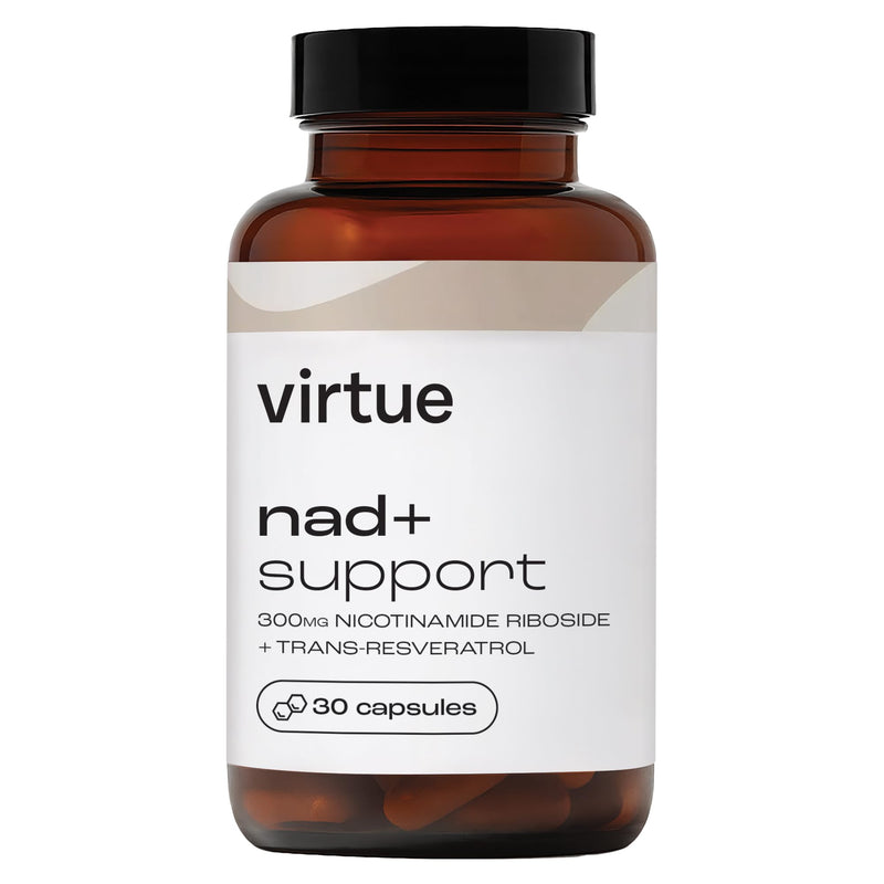 Virtue NAD+ | NAD Supplement for Healthy Aging & Cellular Energy | 300mg Nicotinamide Riboside (NR) + Trans-Resveratrol | 30 Vegan Capsules