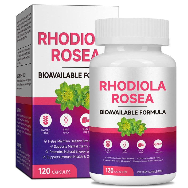 Rhodiola Rosea 500 mg Capsules – Standardised Herbal Extract – 120 Vegan Capsules – Food Supplement for Everyday Wellbeing