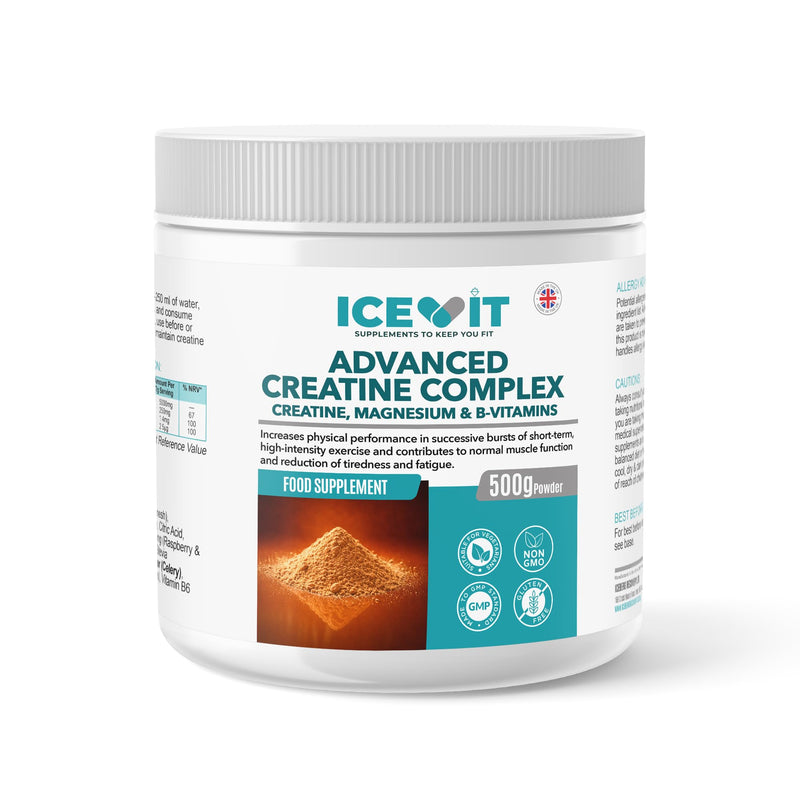 Creatine Monohydrate Powder 500g – Micronised 200 Mesh – 5g Per Serving (71 Servings) – Creatine Complex with Magnesium, Vitamin B6 & B12 – Raspberry & Blueberry Flavour – Vegan