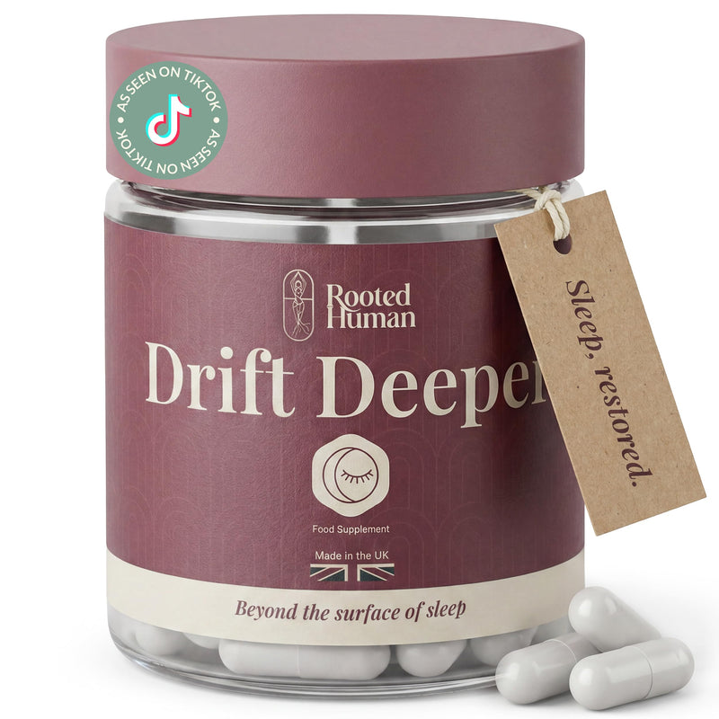 Drift Deeper Sleep Support Capsules – L-Theanine, Glycine, Ashwagandha, Lemon Balm, Reishi, Montmorency Cherry + Magnesium, Zinc & Vitamin B6 – 3 Capsules Daily (30 Day Serving)