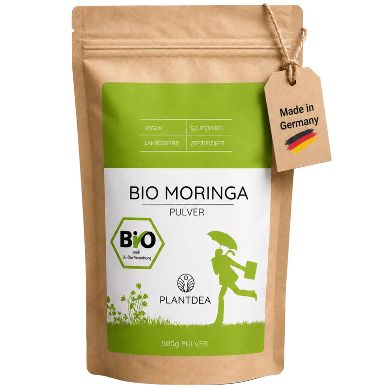 PlantDEA I Organic Moringa Powder (500 g) I 100% Organic Moringa Powder I Rich in Vitamins, Minerals & Antioxidants I Ideal as a Plant Protein Source
