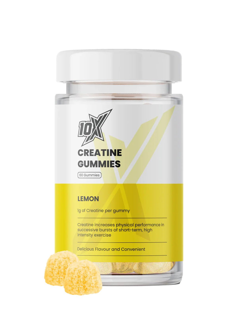 Creatine Gummies – Lemon | 1g Creatine Monohydrate | Vegan | Muscle, Strength & Brain Support | Women’s Hormone-Friendly | Pre workout Creatine Supplement | 60 Gummies (20 Servings)