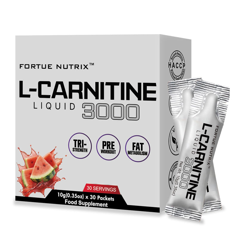 Nutrition L-Carnitine Liquid 3000 – High Strength Liquid with Acetyl L-Carnitine & B Vitamins – Pre Workout Energy & Metabolism Support – 30 Easy-to-Take Sachets – Vegan & Gluten Free