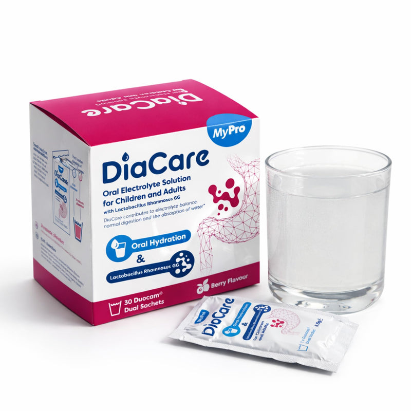 DiaCare Berry 30 Sachets Electrolytes and Probiotic | Berry Flavour Oral Electrolyte & Probiotic Sachets – 30 Sachets Oral Rehydration for Children and Adults