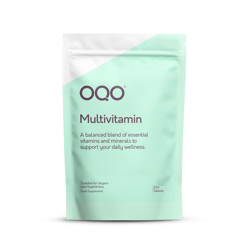 OQO Multivitamin Tablets for Women & Men - 200 Vegan Tablets - Immune System Support - Multi Vitamins - 25 Essential Active Vitamins & Minerals - Made in the UK