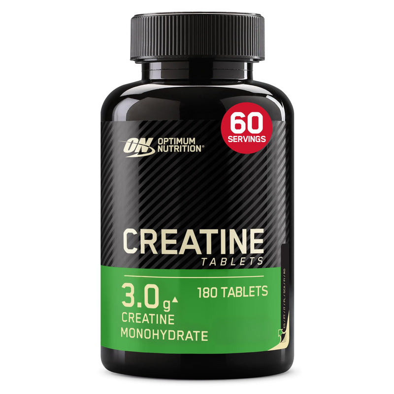 Optimum Nutrition Creatine Tablets, 3 g of Creatine Monohydrate per Serving, Unflavoured, Supplement to Support Performance During High‑Intensity Training, 180 Tablets, 60 Servings