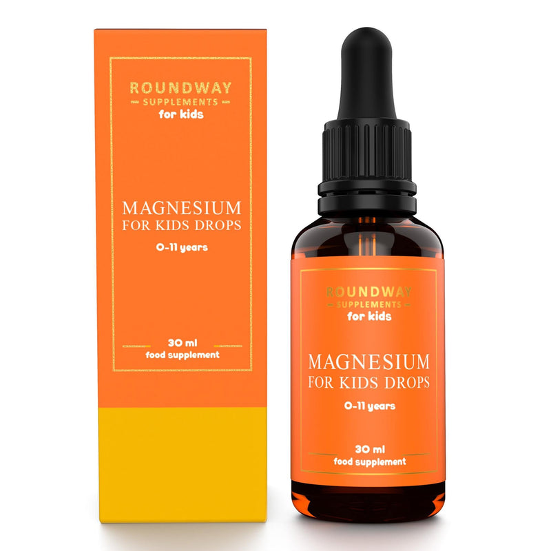Magnesium for Kids Drops | Supports Sleep & Relaxation, Helps Calm & Focus, Ionic Liquid Supplement for 0-11 Years | Unflavoured, Mix with Water or Milk by Roundway Supplements | Long Supply